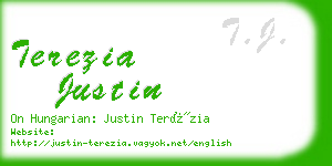 terezia justin business card